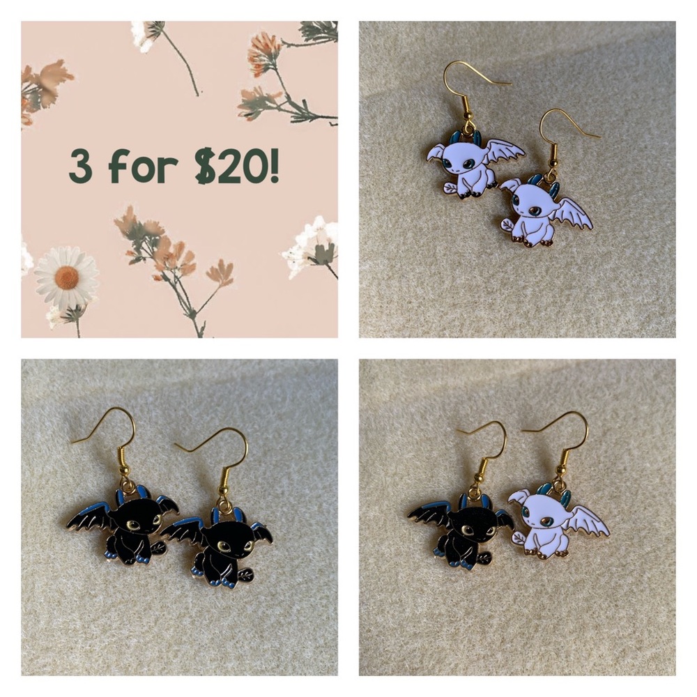 *3 for $20* Dreamworks How to Train Your Dragon Earrings
